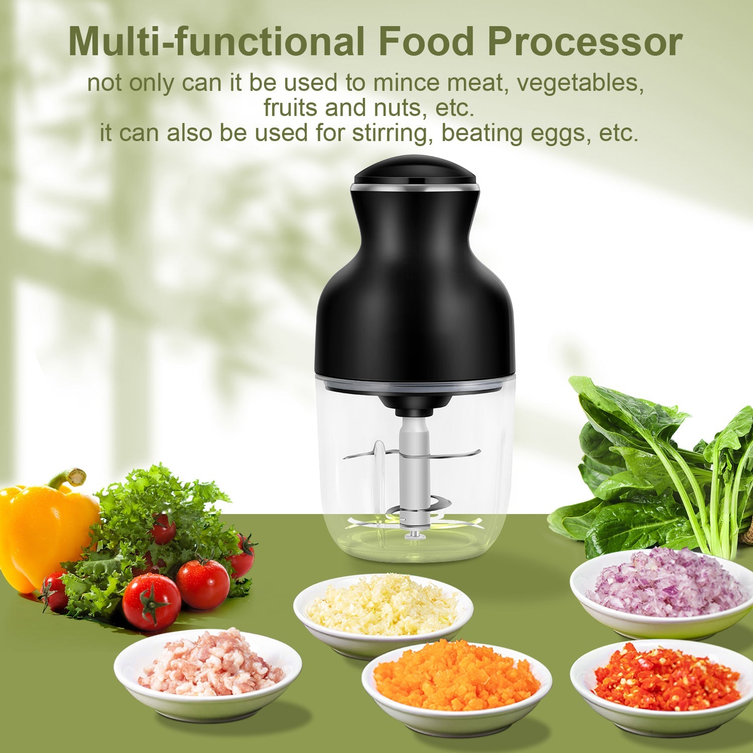 MeaviMax Home Meat Grinder 350W Electric 6-Blade Food Processor Chopper