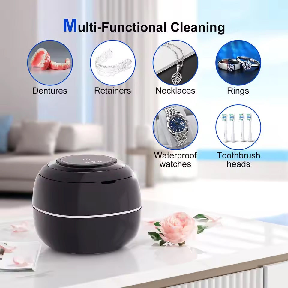 MinCleanx Ultrasonic Dental Cleaner - 42,000Hz Professional 30W Ultrasonic Cleaner with LED Light
