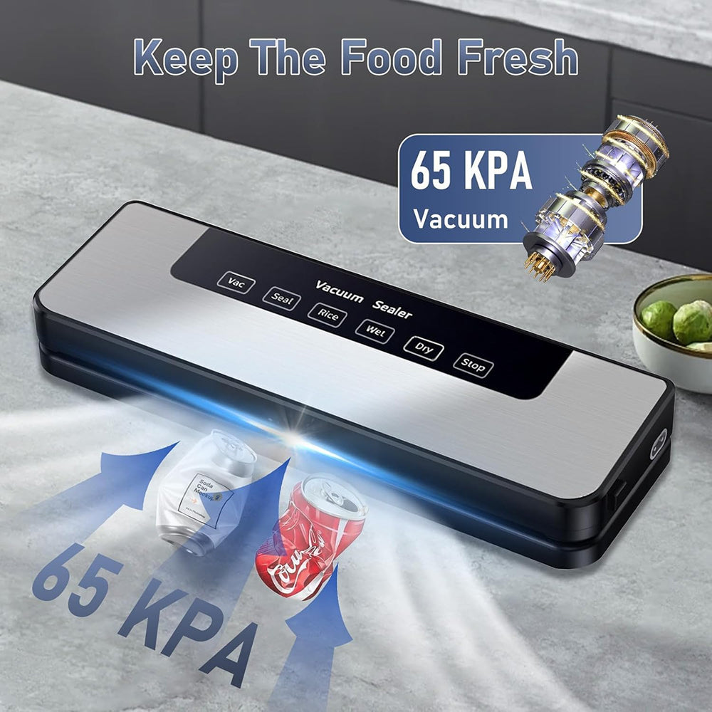 NanadMixi Professional Vacuum Sealer Machine with 65KPA Suction, UV Sterilization and 5-Mode Precision Food Preservation