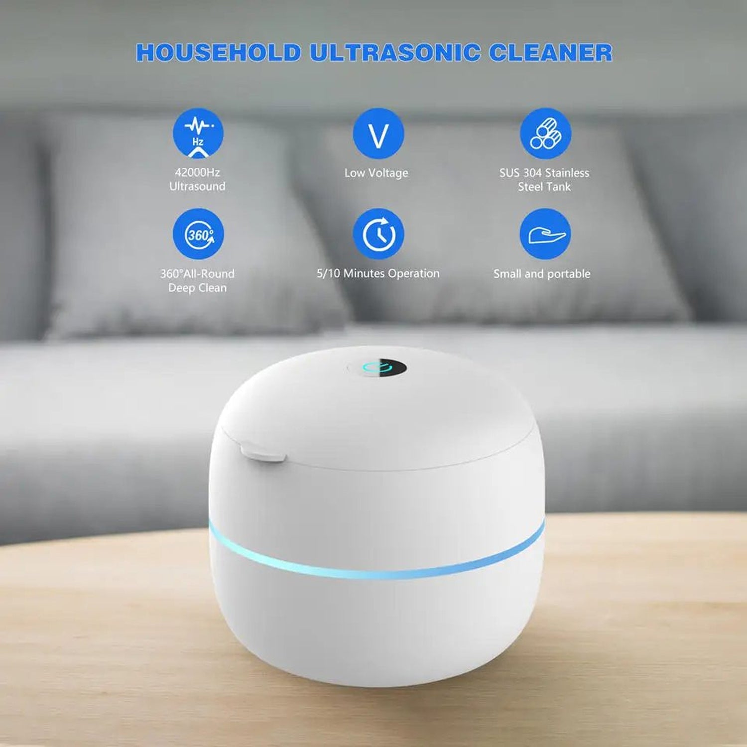 OsicClear Dental Pod Cleaner, 42kHz UV-C Sanitizer, 304 Steel, Portable Machine for Dentures