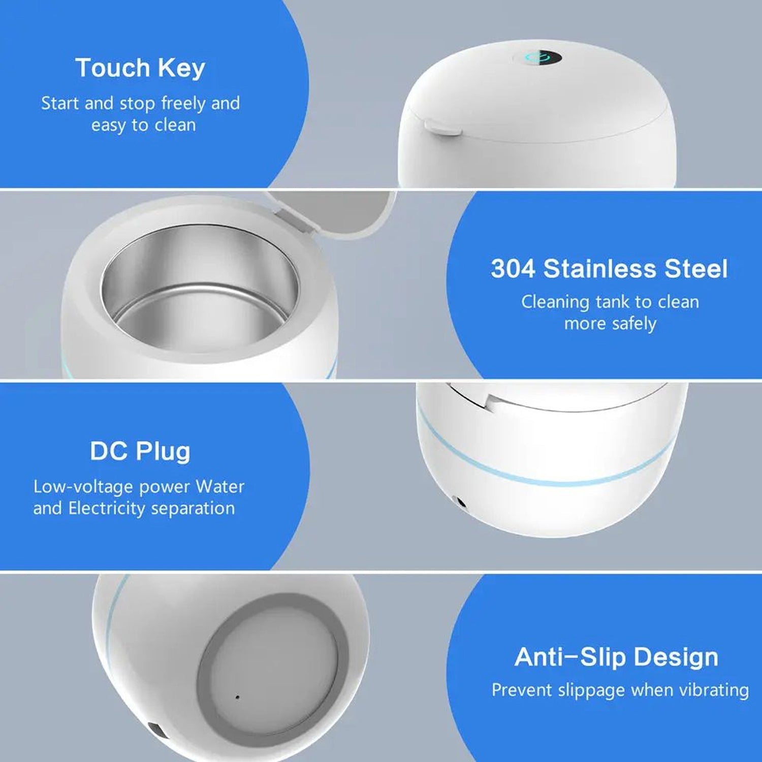 OsicClear Dental Pod Cleaner, 42kHz UV-C Sanitizer, 304 Steel, Portable Machine for Dentures