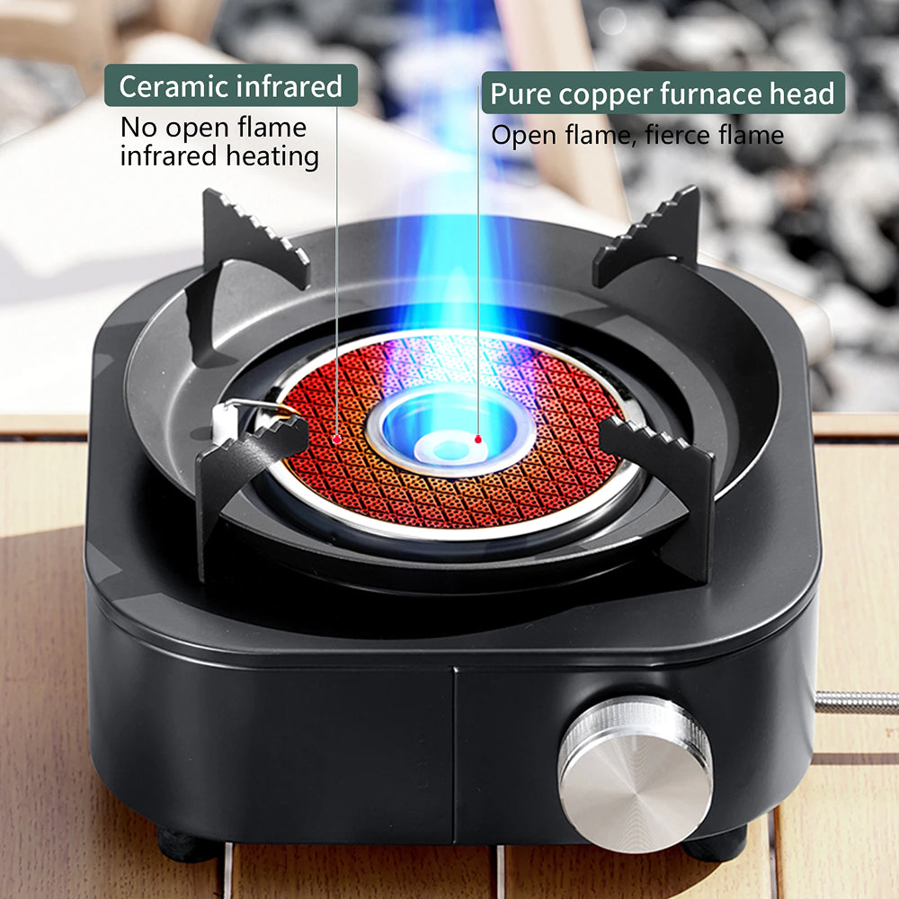 PotixGax 4000W Portable Gas Stove for Indoor Use with Dual-Mode Burner and Safety Separated Tank Design