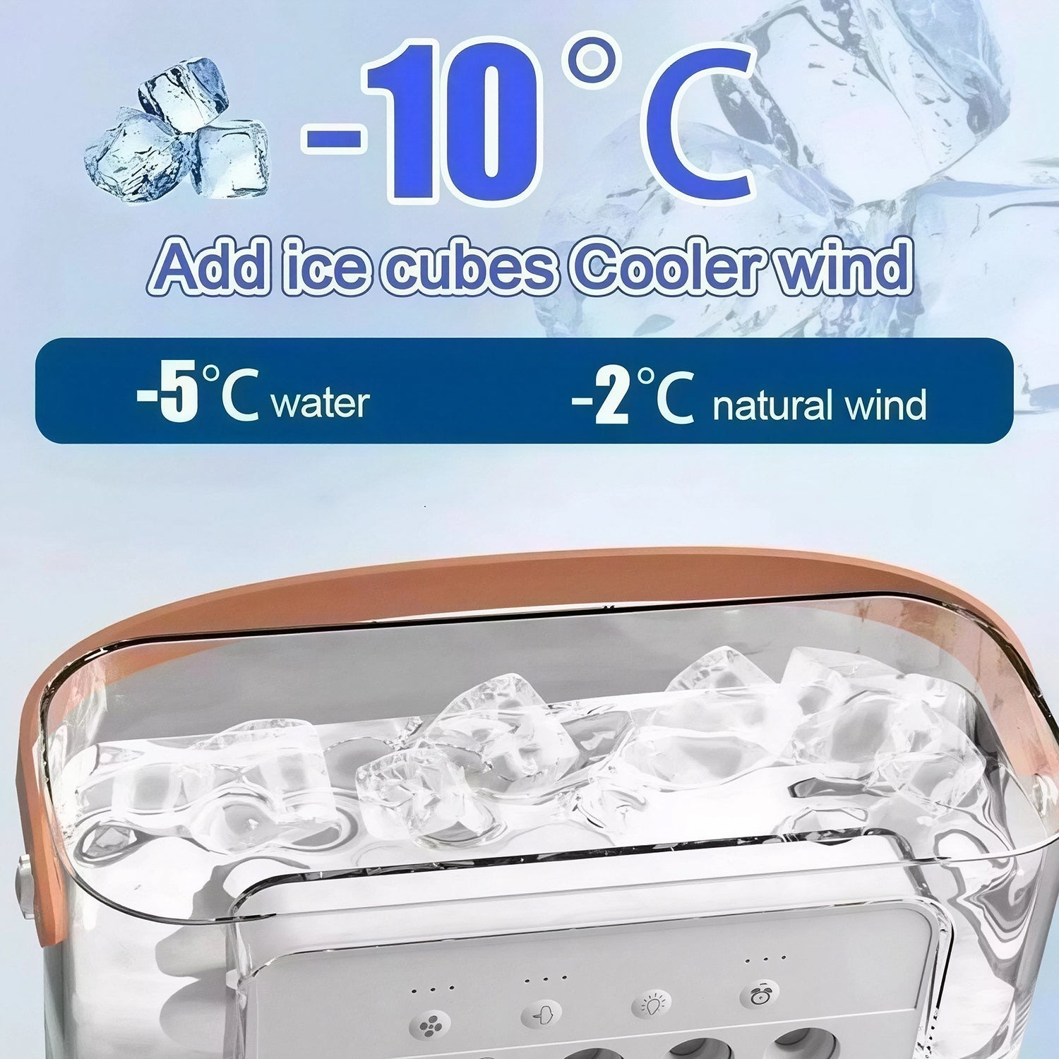 PuriXaco Portable Air Conditioner 600ml 3-in-1 Evaporative Cooler 3-Speed Mist Fan 7-Color LED
