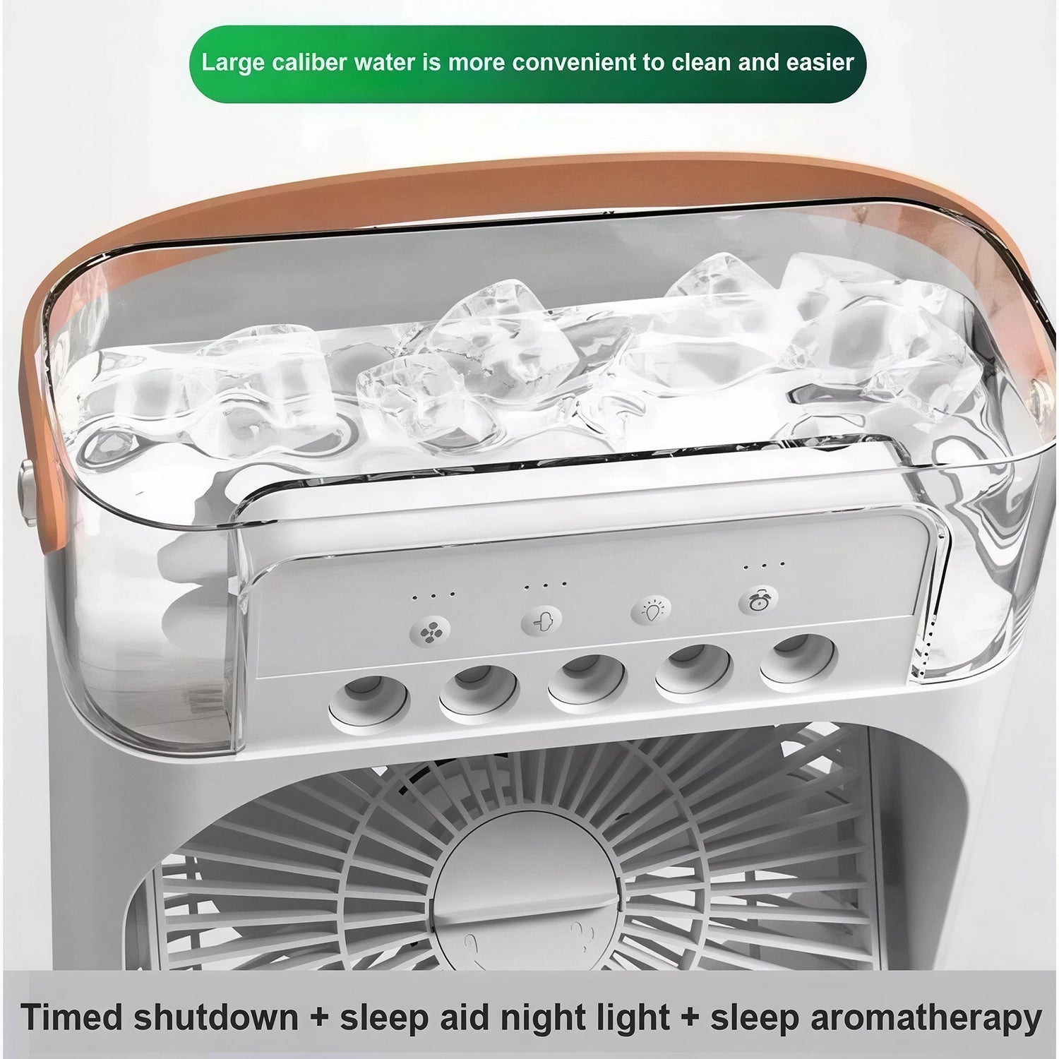 PuriXaco Portable Air Conditioner 600ml 3-in-1 Evaporative Cooler 3-Speed Mist Fan 7-Color LED