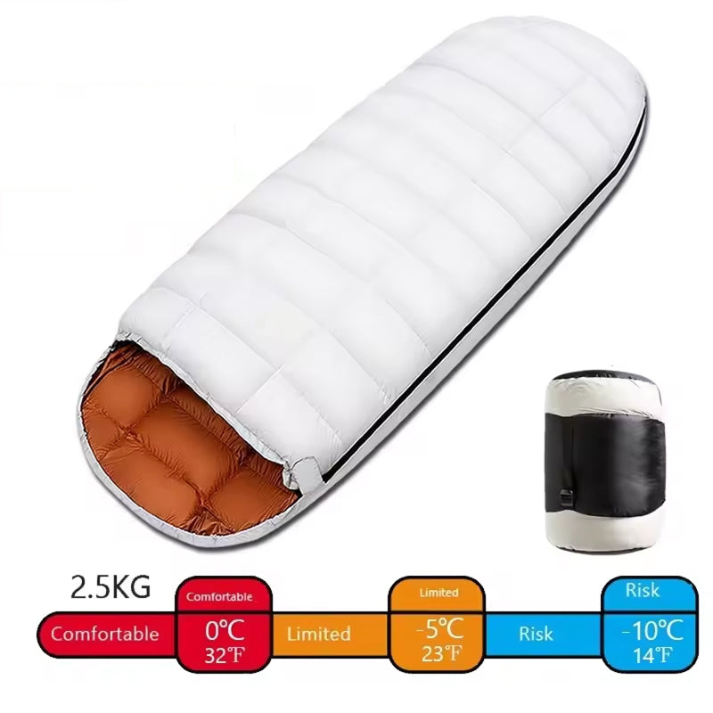RestFosi Duck Down Sleeping Bag Extra-Wide 225x95cm Egg-Shaped Camping & Home