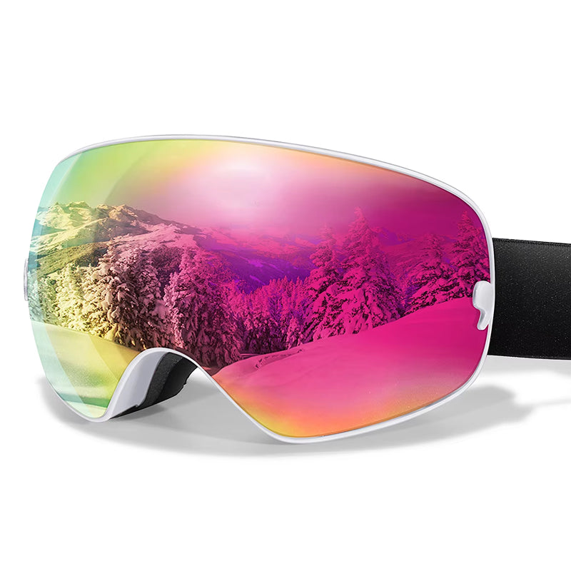 RosGlaco Ski Goggles Frameless , Oversized Anti-Fog Snowboard Goggles with Spare Lens