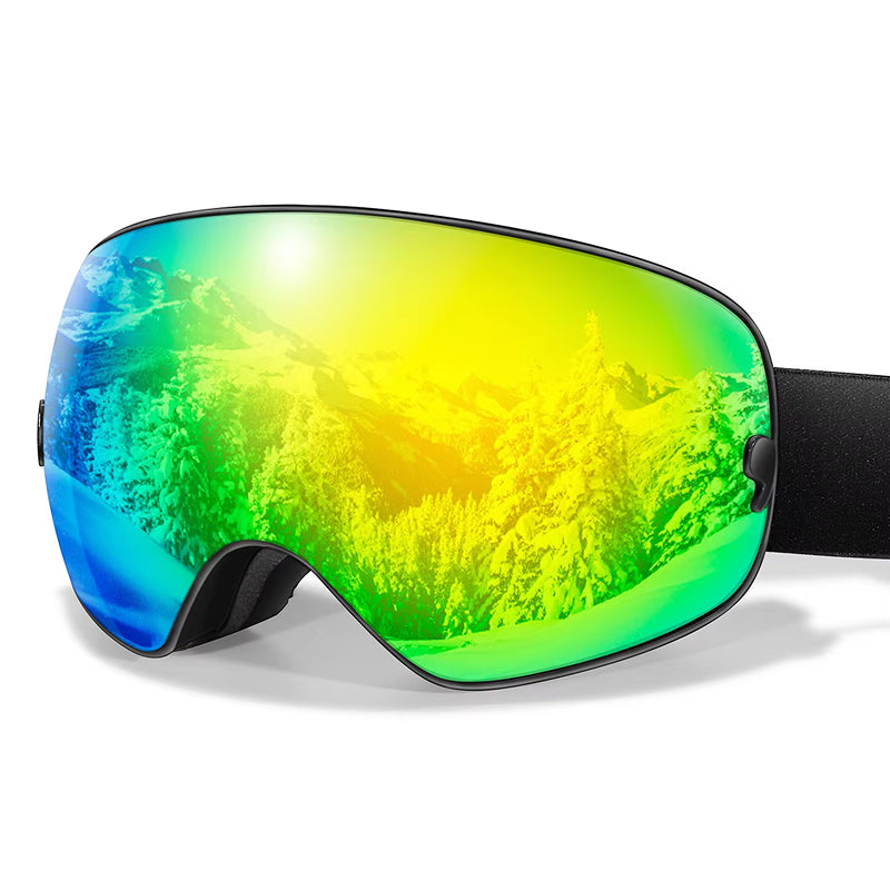 RosGlaco Ski Goggles Frameless , Oversized Anti-Fog Snowboard Goggles with Spare Lens