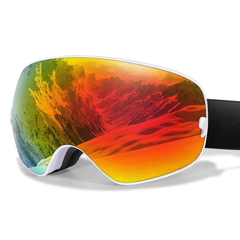 RosGlaco Ski Goggles Frameless , Oversized Anti-Fog Snowboard Goggles with Spare Lens