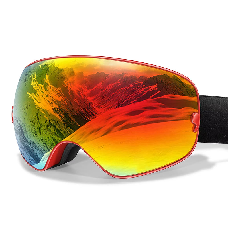 RosGlaco Ski Goggles Frameless , Oversized Anti-Fog Snowboard Goggles with Spare Lens