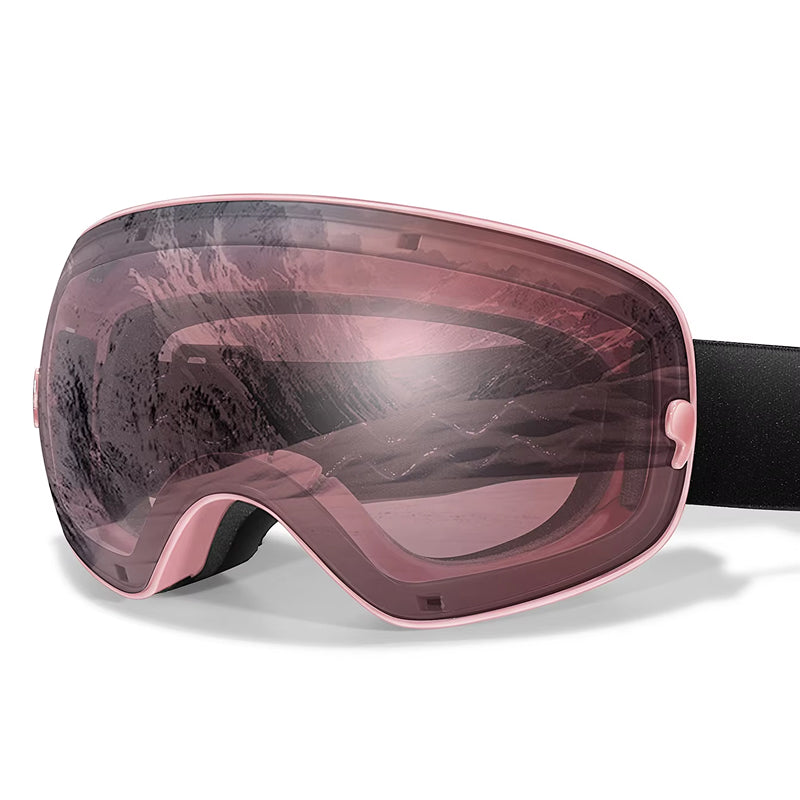 RosGlaco Ski Goggles Frameless , Oversized Anti-Fog Snowboard Goggles with Spare Lens