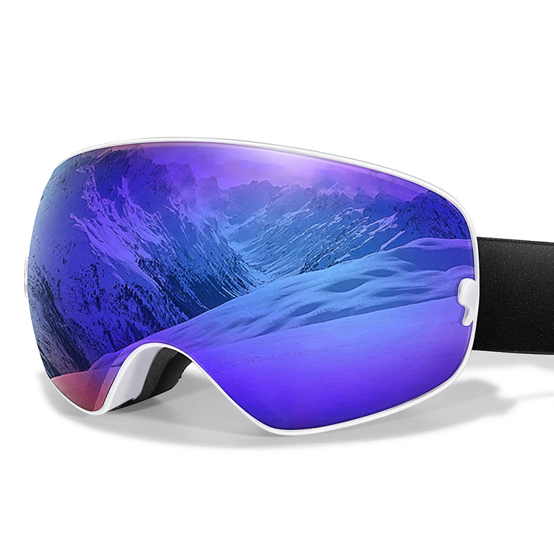 RosGlaco Ski Goggles Frameless , Oversized Anti-Fog Snowboard Goggles with Spare Lens