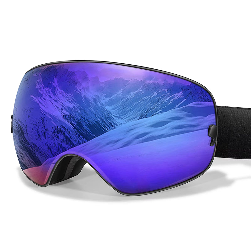 RosGlaco Ski Goggles Frameless , Oversized Anti-Fog Snowboard Goggles with Spare Lens