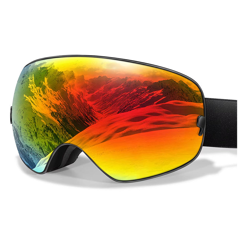 RosGlaco Ski Goggles Frameless , Oversized Anti-Fog Snowboard Goggles with Spare Lens
