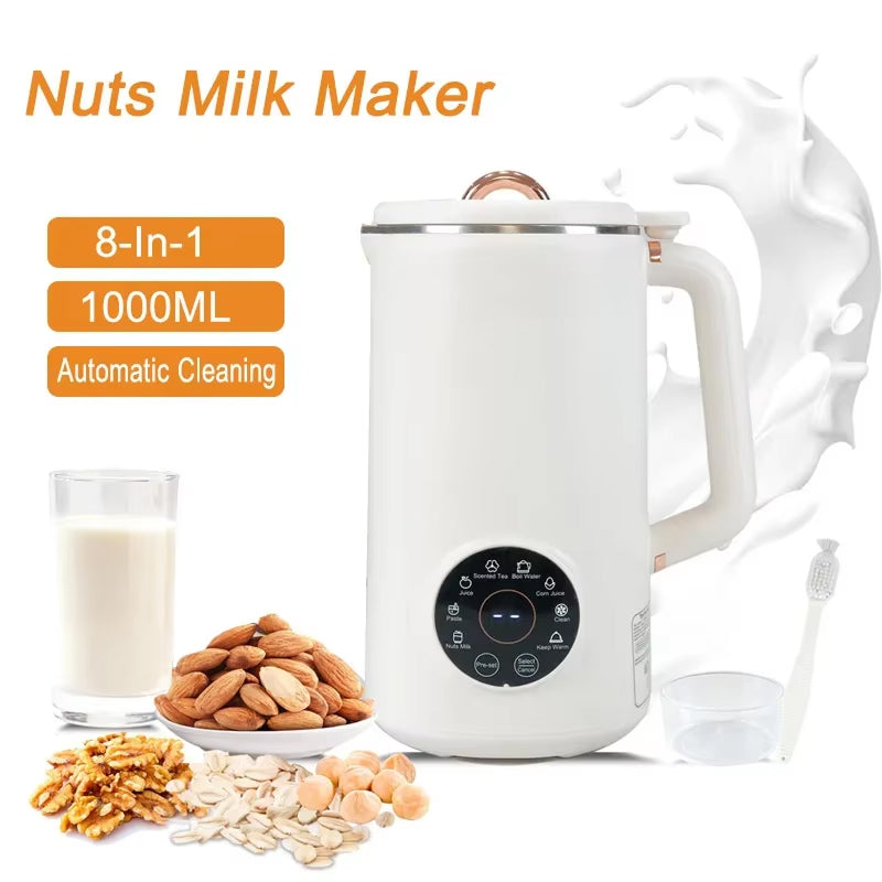 SipyPrep Nut Milk Maker 10-Blade Soy Almond Oat Milk Machine No Filtration