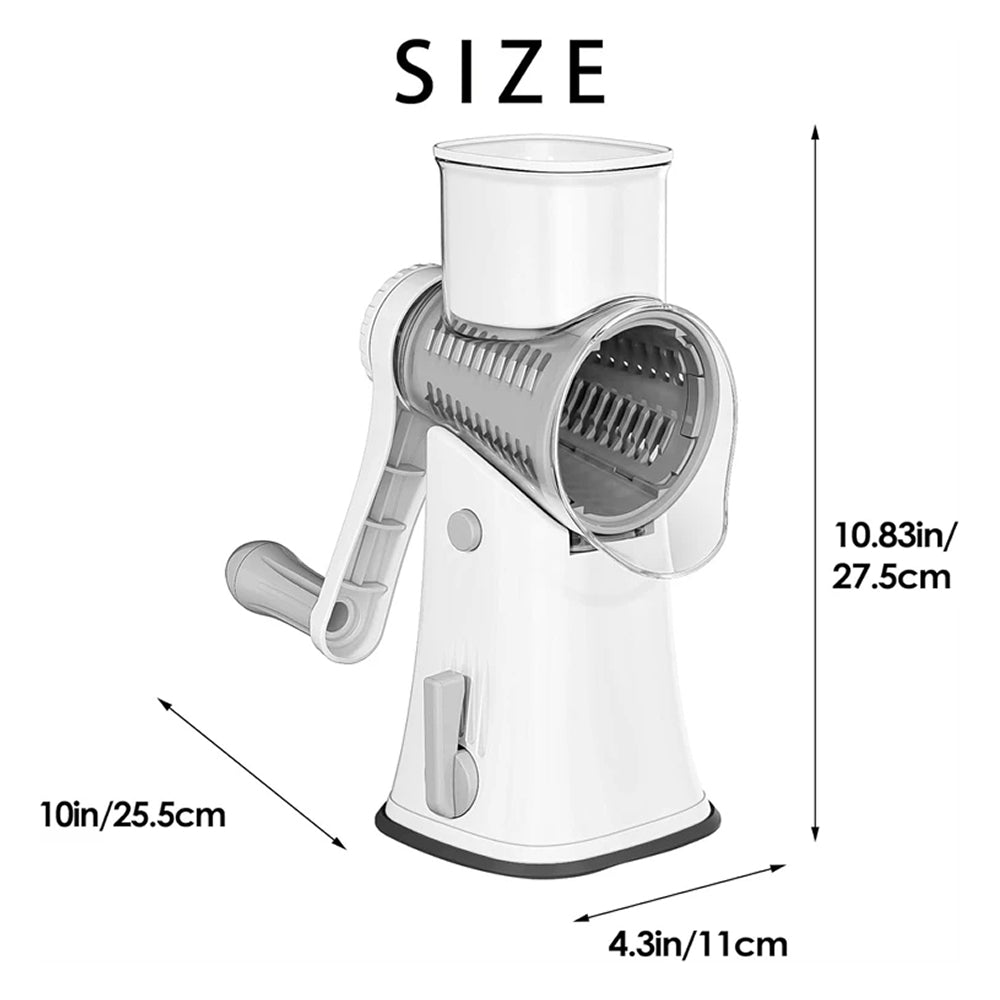 SliceMavi Rotary Mandoline Slicer with 5 Interchangeable Blades and Suction Base