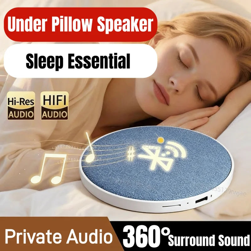 SpikMek Bluetooth 5.4 Under-Pillow Speaker with 360° Surround Sound, HiFi Stereo and 12-Hour Battery Life