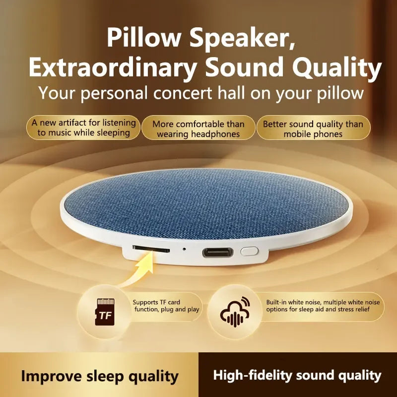 SpikMek Bluetooth 5.4 Under-Pillow Speaker with 360° Surround Sound, HiFi Stereo and 12-Hour Battery Life