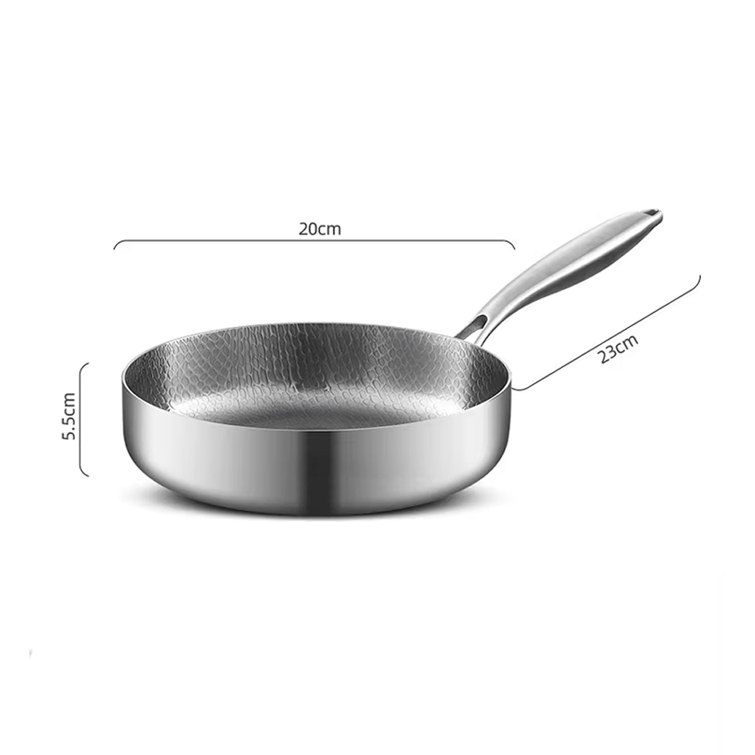 TiMaxpi Titanium Non-Stick Pan with Glass Lid - 4-Layer Hammer-Forged Construction
