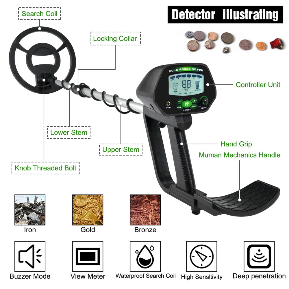 TreziPal Metal Detector for Adults & Kids, Waterproof 8.5