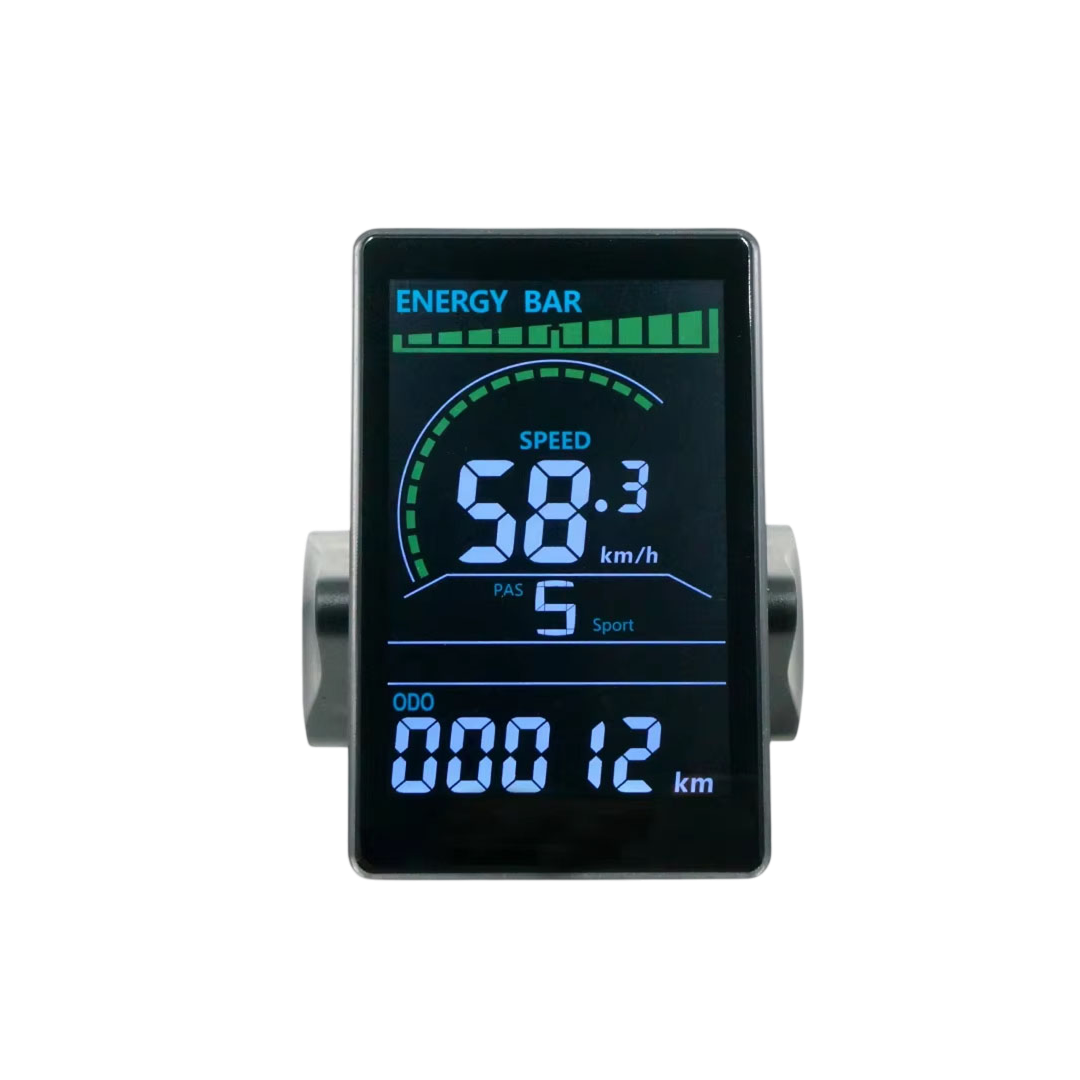 VeloALit Universal E-Bike Cycling Computer 24V-60V IPX6 Waterproof with UART 2 Protocol and USB Charging Port