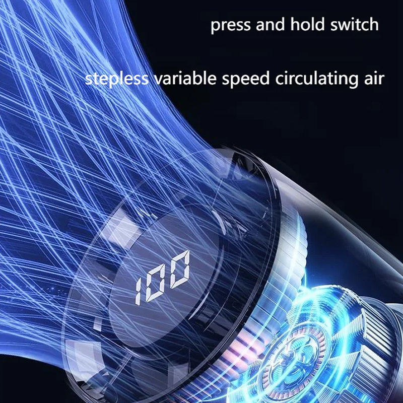 VinizFan Portable Handheld Fan with 100-Speed Stepless Adjustment Bladeless Turbine Cooling and LED Display