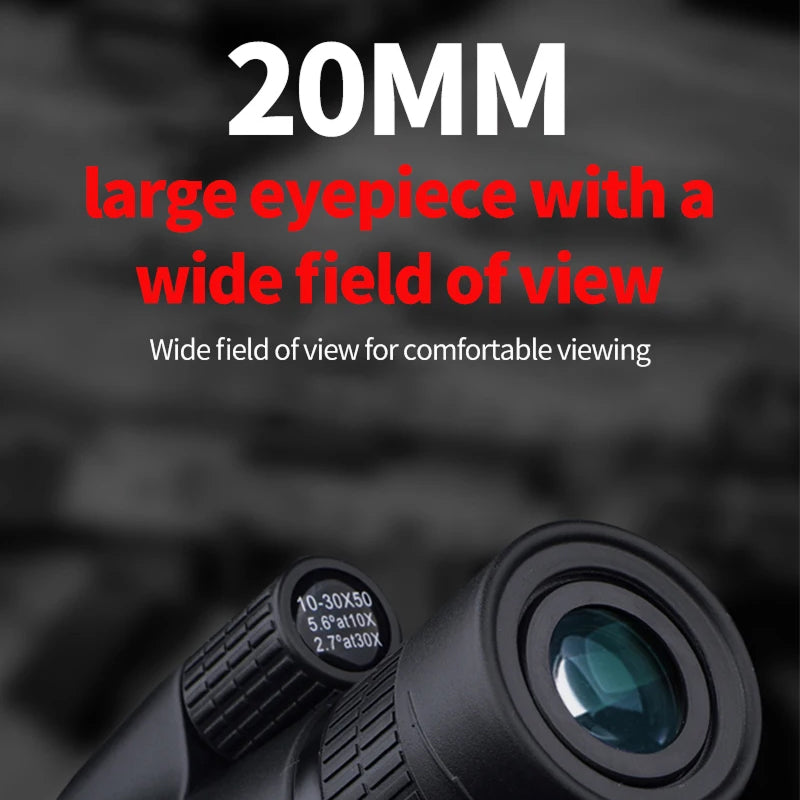 Vistilyn 10-30x50 High Power Zoom Monocular with BAK4 Prism, Nitrogen-Purged Waterproofing and 50mm Objective Lens