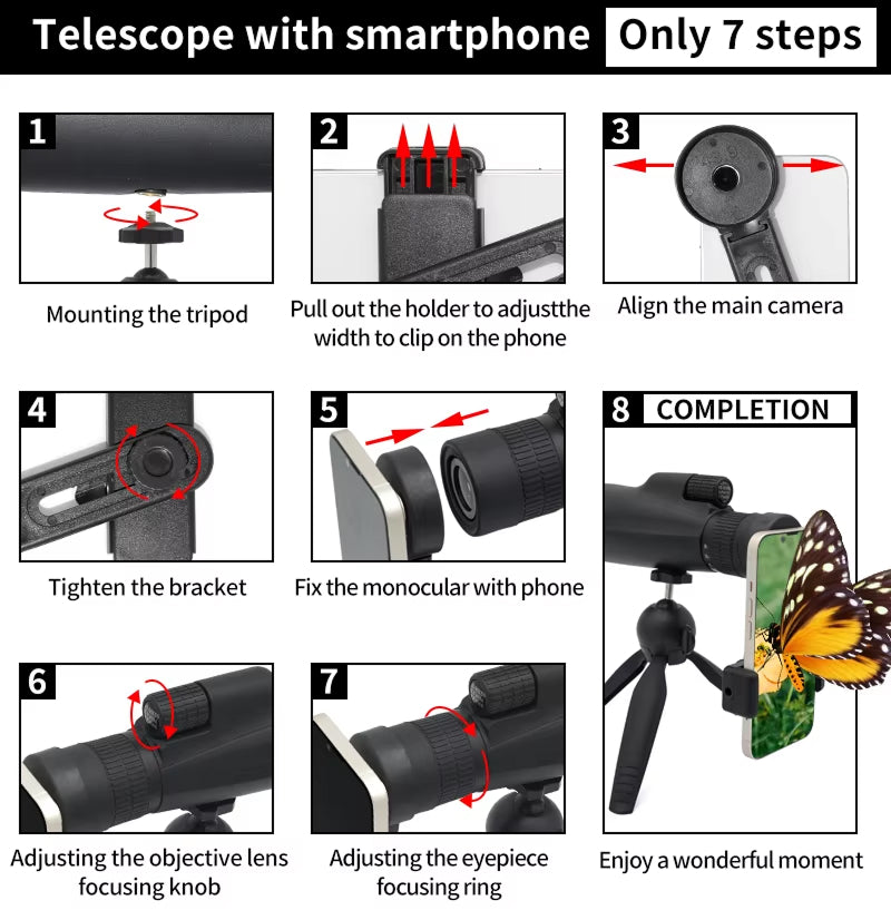 Vistilyn 10-30x50 High Power Zoom Monocular with BAK4 Prism, Nitrogen-Purged Waterproofing and 50mm Objective Lens