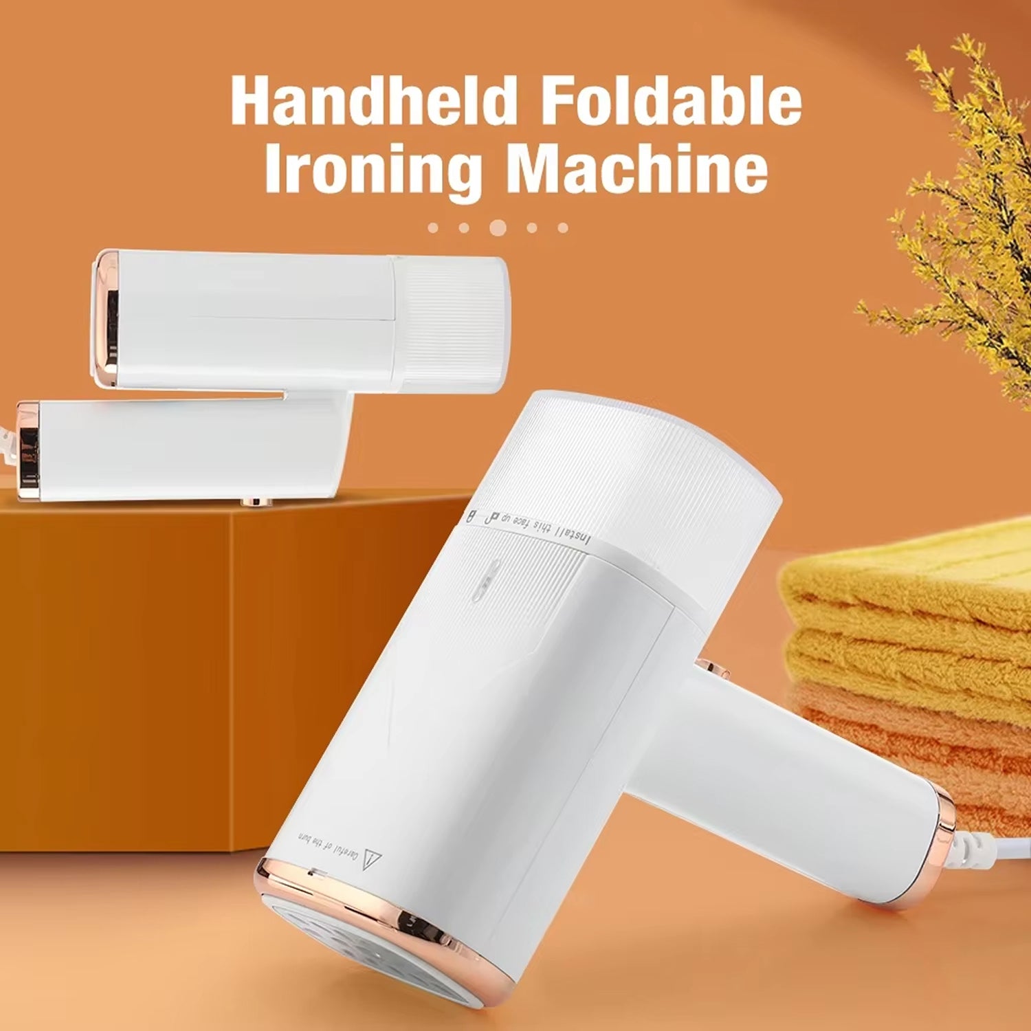 WandixStim Travel Steamer 1000W Foldable Handheld Iron with 40s Heat-Up, 90°/180° Dual Angle and Stainless Steel Panel