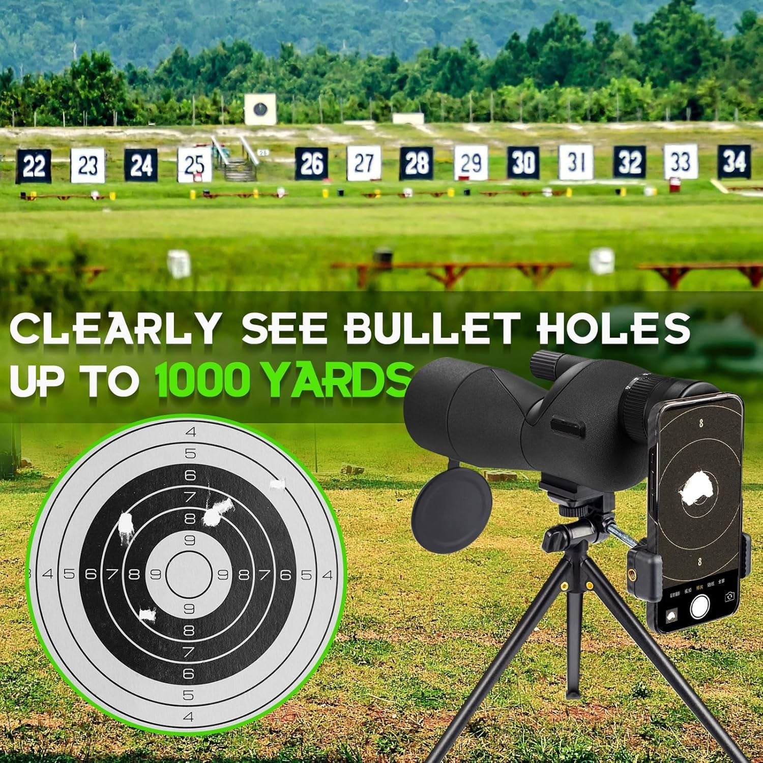 UnixClos Spotting Scope 25-75x60mm HD BAK4 Prism Waterproof with Phone Adapter